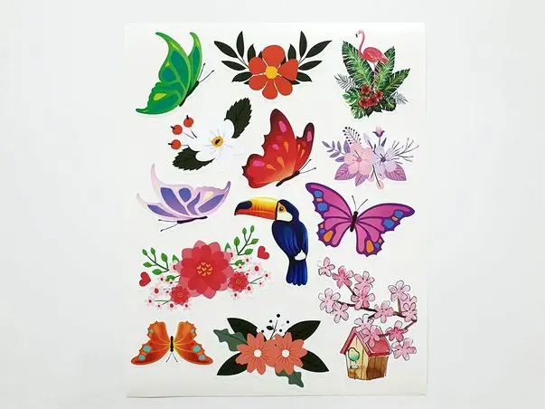 abtibilduri flori si fluturi