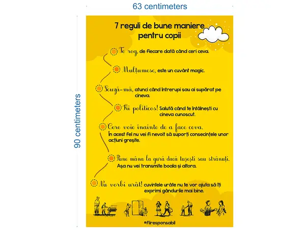 autocolant 7 reguli de bune maniere folina rola 63x90 3