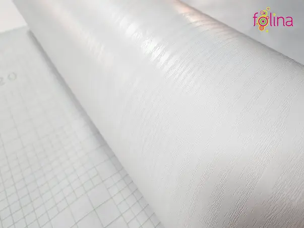 autocolant alb mat textura lemn 120 cm latime