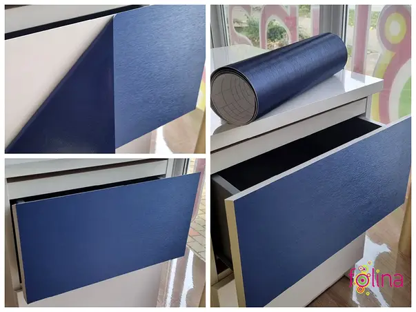 autocolant albastru inchis metalic brushed