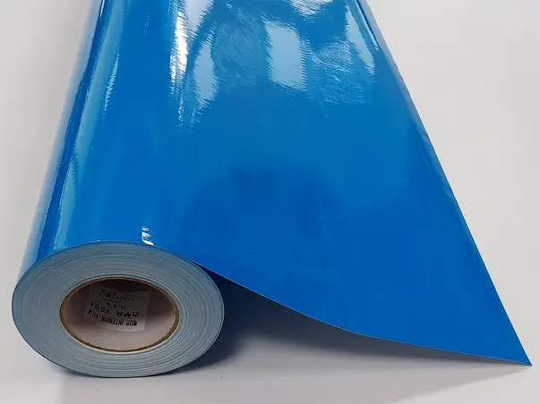 autocolant albastru lucios folina 100 cm latime 3504