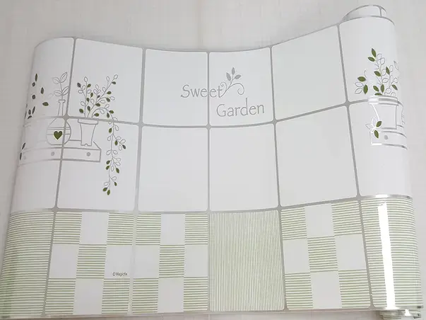 autocolant aluminiu perete bucatarie flori