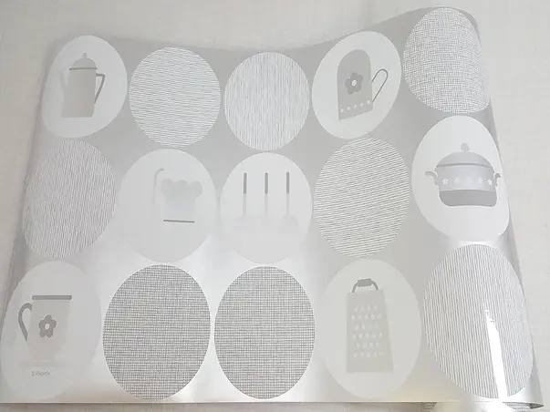 autocolant aluminiu perete bucatarie gri