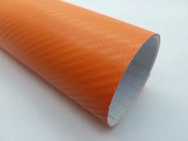 autocolant auto portocaliu carbon 3d