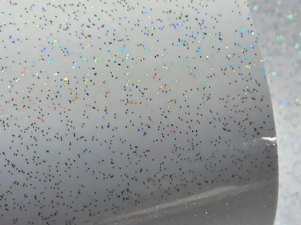 autocolant blat alb cu insertii glitter