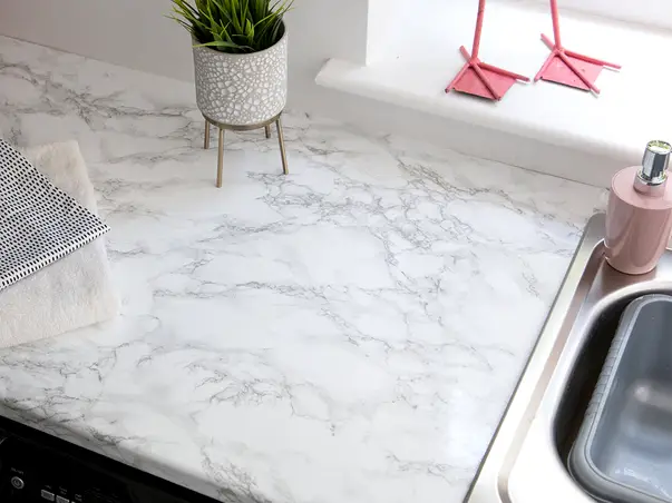 autocolant blat mobila marmura gri deschis