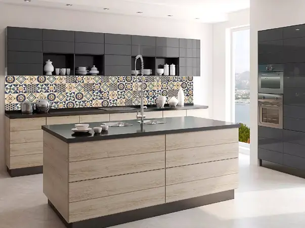 autocolant bucatarie imitatie faianta intre blat si corpurile suspendate