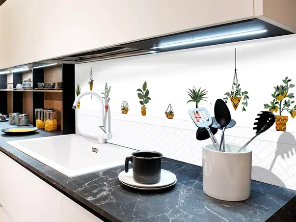 autocolant bucatarie model ghiveci bordura x