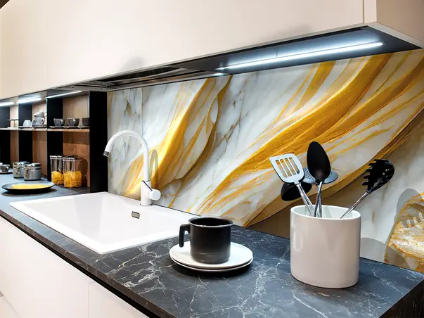 autocolant bucatarie model marmura aurie g 1