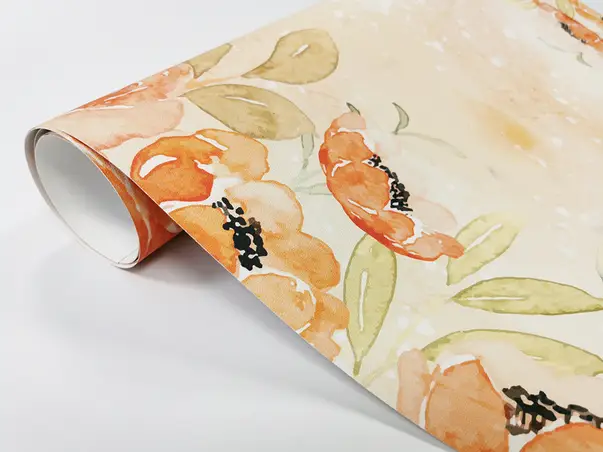 autocolant bucatarie model piatra cu flori oranj bej v8