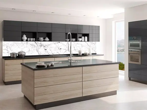 autocolant bucatarie rezistent la apa imitatie marmura gri