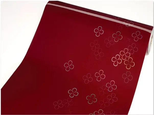 autocolant bucatarie visiniu lucios cu flori