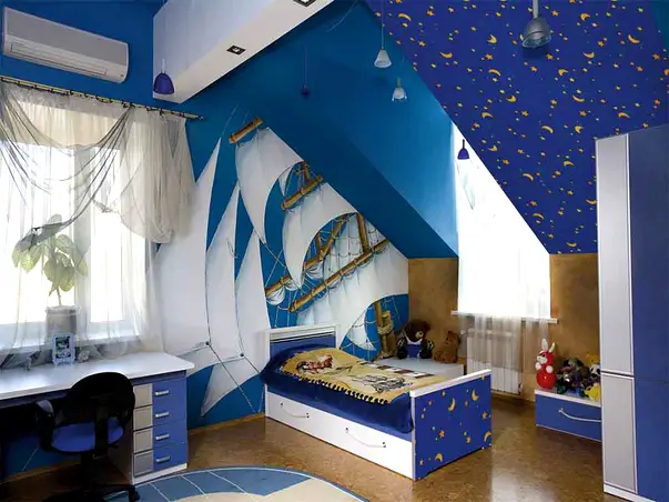 autocolant copii albastru cu stele