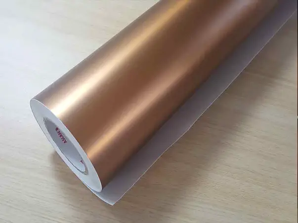 autocolant cu efect metalic aramiu print metal copper aslan 1