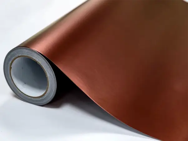 autocolant cu efect metalic cupru aspect mat
