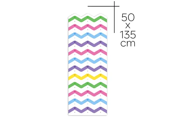 autocolant de perete multicolor pentru camera copiilor model zig zag folina s01