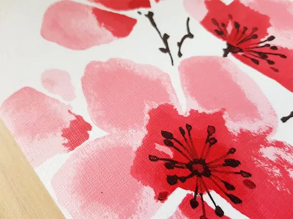 autocolant decorativ cu flori rosii