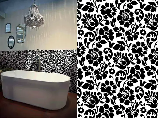 autocolant decorativ flori negre barock