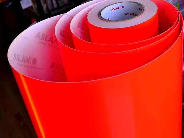 autocolant decorativ fluorescent rosu