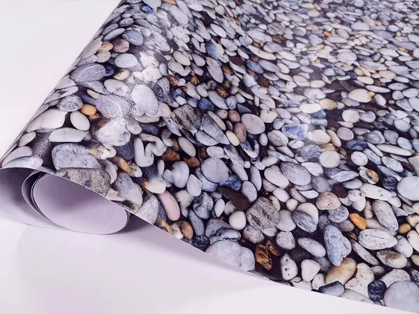 autocolant decorativ folina model pietre gri 120 cm latime