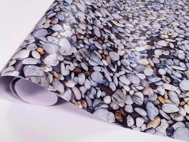 autocolant decorativ folina model pietre gri 120 cm latime