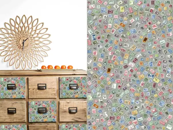 autocolant decorativ imprimeu timbre