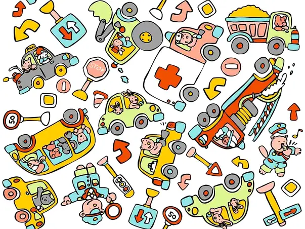 autocolant decorativ masini crazy traffic