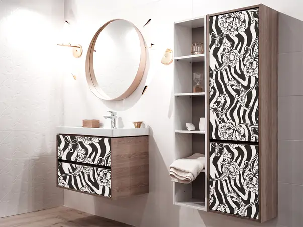 autocolant decorativ model floral zebra 3