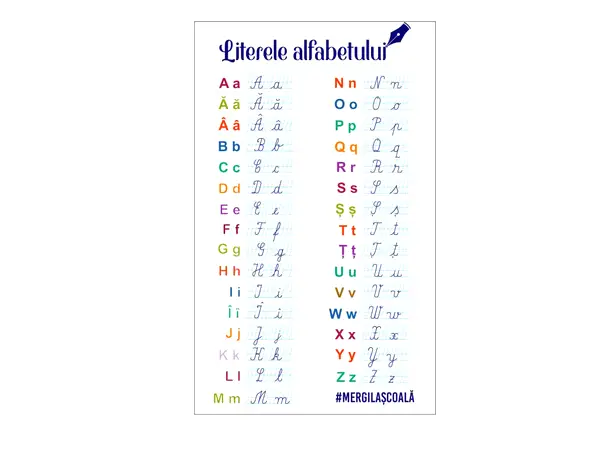 autocolant educational literele alfabetului alfabet vld14 60cm 100cm simulare