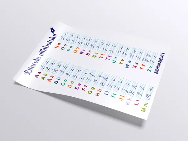 autocolant educativ cu literele alfabetului folina vld14 rola racleta s00