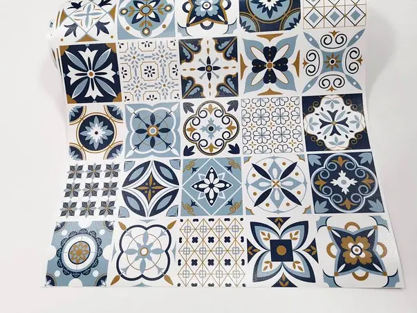 autocolant faianta decorativa albastra folina