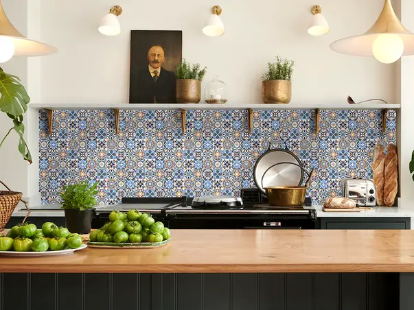 autocolant faianta decorativa karin folina albastru mozaic arabesc rola 67x200cm s3