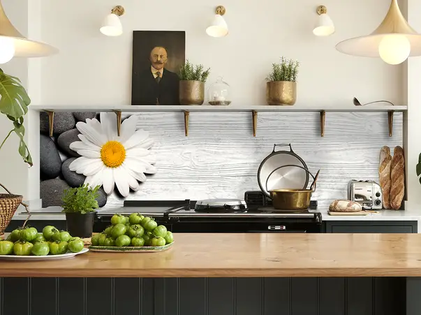 autocolant faianta decorativa margareta folina lemn gri rola s1