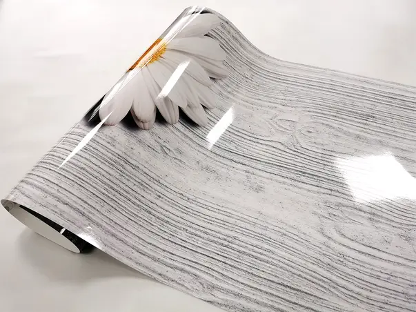 autocolant faianta decorativa margareta folina lemn gri rola s9