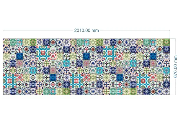 autocolant faianta decorativa patchwork blue folina autoadeziv model mozaic arabesc multicolor 67x200cm s5