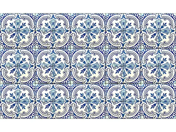 autocolant faianta folina model geometric albastru