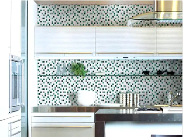 autocolant faianta verde si gri