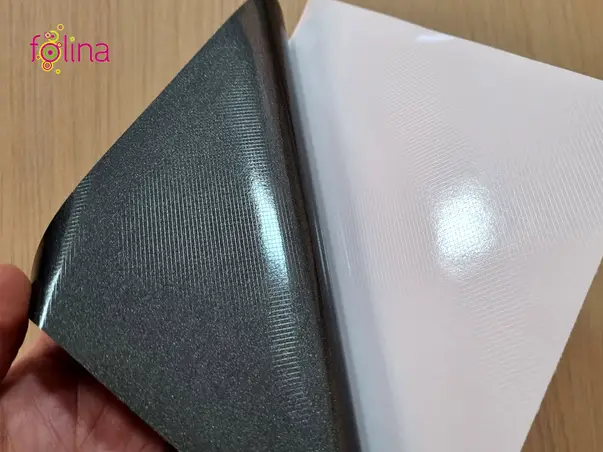 autocolant frigider cu efect metalic gri antracit