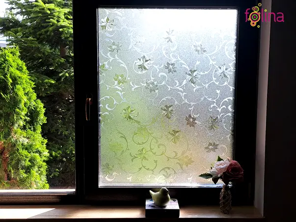 autocolant geam sablare cu model floral clasic