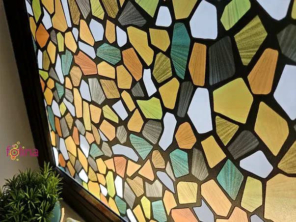 autocolant geamuri vitraliu colorat folina