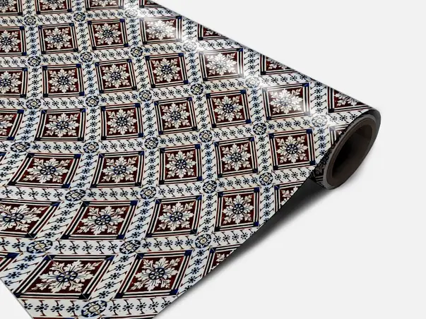 autocolant gresie romburi maro