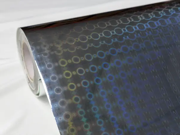 autocolant holograma argintie cercuri