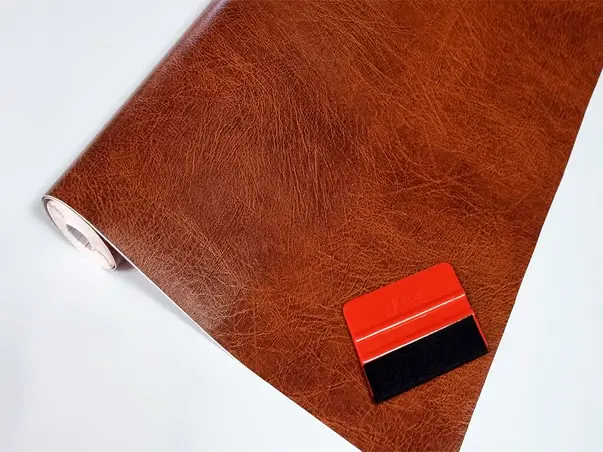 autocolant imitatie piele maro