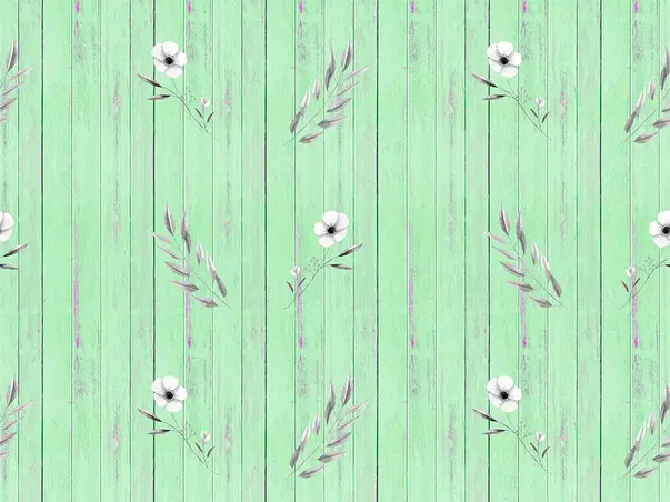 autocolant lemn vernil cu flori