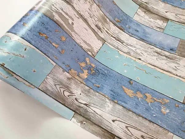 autocolant lemn vintage albastru breeze