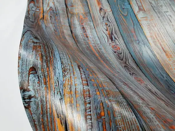 autocolant lemn vintage albastru folina