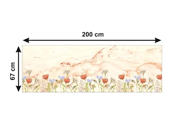 autocolant marmura bej ornamente florale x1