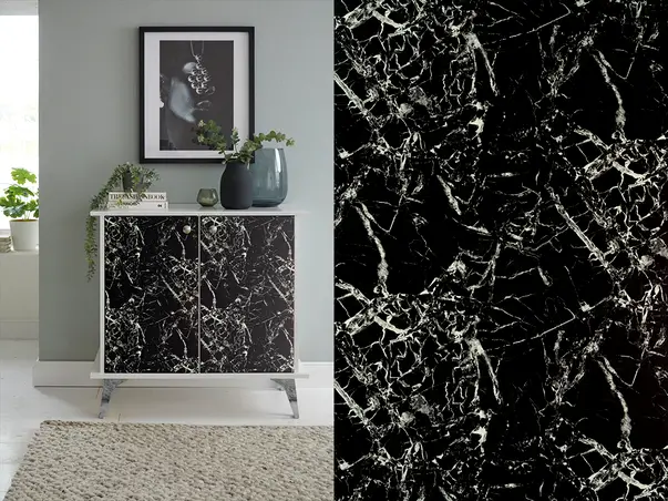 autocolant marmura neagra pentru mobilier