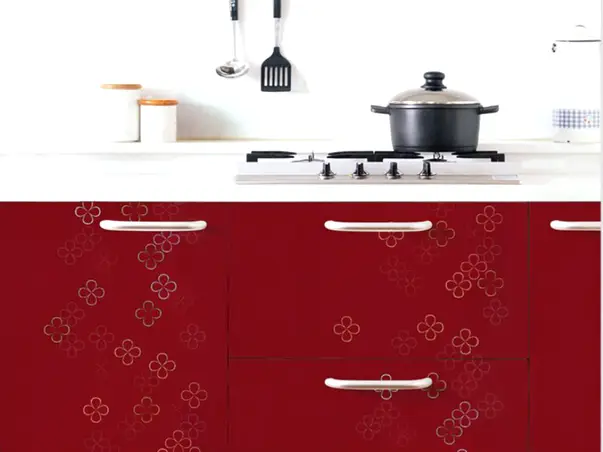 autocolant mobila bucatarie visiniu lucios malia