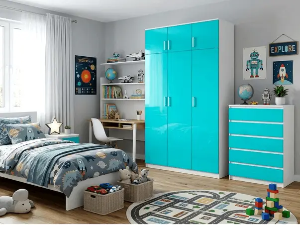 autocolant mobila camera baiat bleu aqua